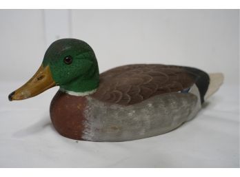 WOOD DUCK DECOY DECORATION, SIGNED AND DATED 86