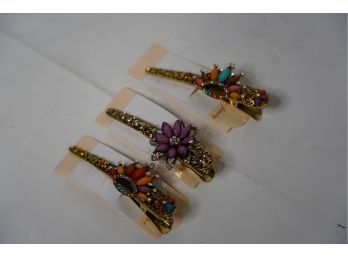 LOT OF 3 COSTUME JEWELRY HAIR PINS