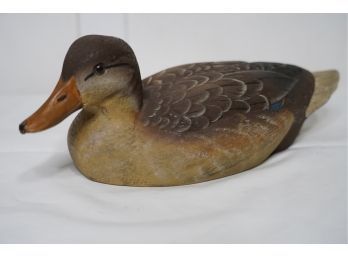 WOOD DUCK DECOY DECORATION, SIGNED AND DATED 1986