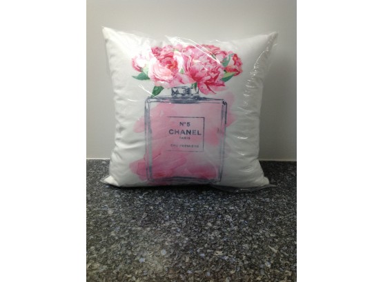 Decorative Pillow With Chanel No5 Perfume Bottle And Flowers- Never Used