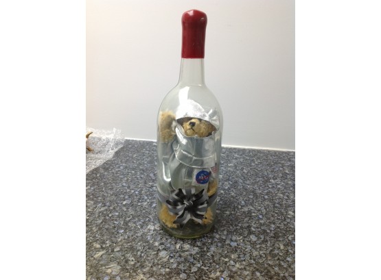 Astronaut Bear In A Glass Bottle
