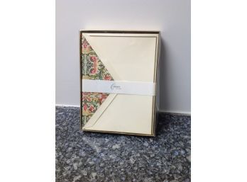 Crane's  Sealed Boxed Border Cards With Kid Finish -Still Sealed -10 Cards With Lined Envelopes