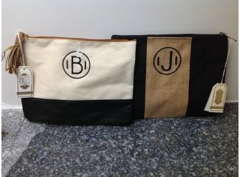 2 Mud Pie Bags From Peter Andrews- Initials Of B & J