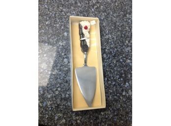 Gourmet Art Pie Server- With Cookie Decoration Handle - Never Used In Box