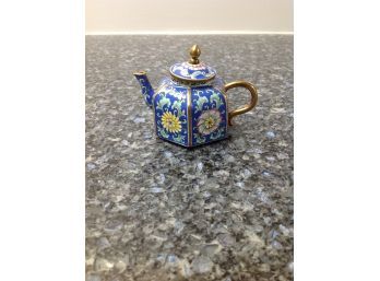 Small Chinese Enamel Teapot -Decorative