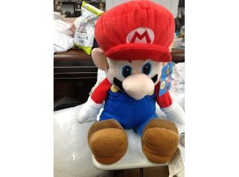 Super Mario Pillow  With Zippered Pouch In Back For Pajamas Or Small Items