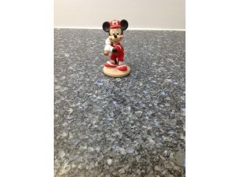Disney Porcelain Figure Of Mickey Mouse Playing Baseball