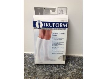 Truform Leg Health -Trusoft Diabetic Socks -Size Large In White