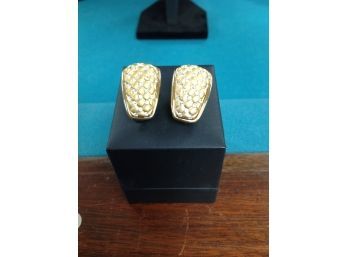 Swarovski Gold Crystal Clip On Earrings