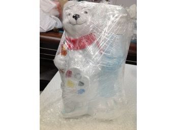 2006 White Polar Bear Coca Cola Bear Cookie Jar - Never Used