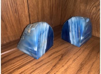 Antique Blue Stone Bookends