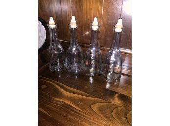 Lot Of Four Glass Decanters