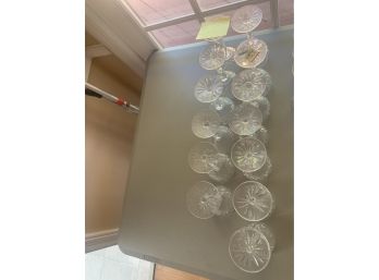 Set Of 13 Waterford Crystal Stem Glasses