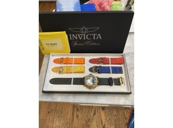 Invicta Special Edition Watch With 5 Colored Silicon Bands