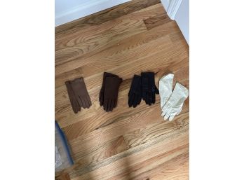 4 Pairs Of Womens Leather Gloves