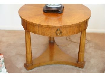 DRUM TOP WITH PULLOUT DRAW SOILD WOOD SIDE TABLE