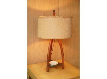 BAMBOO STYLE MID CENTURY VINTAGE LAMP WITH CENTER ASH TRAY