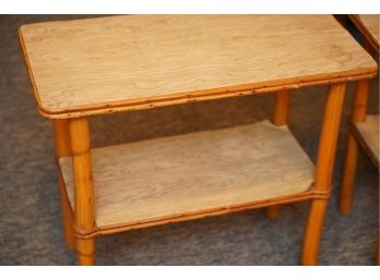 PAIR OF BAMBOO STYLE SIDE TABLES, CHECK PHOTOS!
