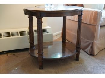 PARK-WOOD 2 TIER WOOD SIDE TABLE WITH PULLOUT DRAW ONSIDE