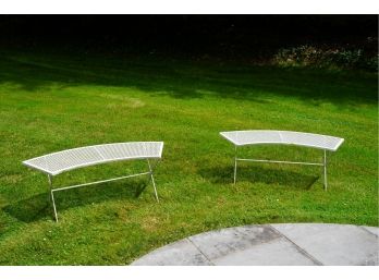 LOT OF 2 METAL OUTDOOR BENCHES