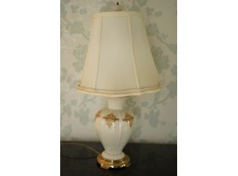PORCELAIN LAMP WITH GOLD TRIM