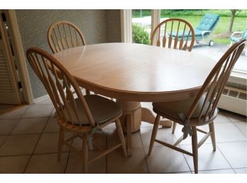 BARN STYLE SOLID WOOD KITCHEN TABLE WITH 4 CHAIRS