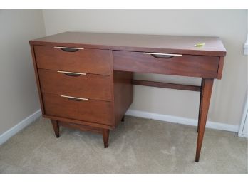 MID CENTURY DESK WITH LAMINATED TOP AND 4 DRAWERS