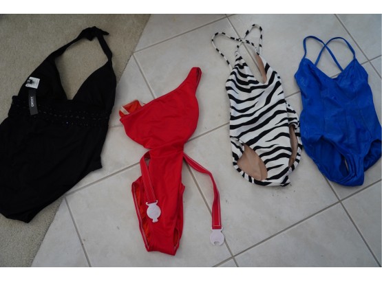 LOT OF 4 VINTAGE ONE PIECE BATHING SUITS