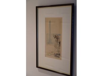 GORGEOUS PRINT OF A WOMEN SIGNED BY LOUIS I CART