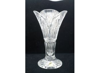 WOW! BEAUTIFUL WATERFORD CRYSTAL VASE WITH WATERFORD STAMP 10IN HIGH