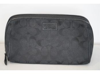 BLACK COACH WITH RED INTERIOR MAKEUP BAG