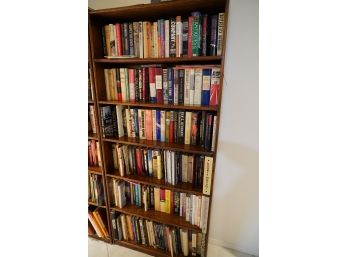 BUNDLE DEAL! 6 TIER WOOD BOOK SHELVE WITH MASSIVE COLLECTION OF BOOKS