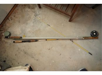 LOT OF VINTAGE FLY FISHING POLES WITH REELS
