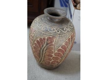 HOME DECOR, VASE WITH FLOWER ENGRAVINGS