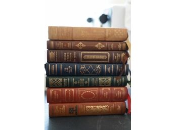 LOT OF 7 FIRST EDITION LEATHER-BOUND BOOKS INCLUDING THE OAK AND THE CALF