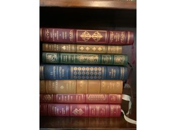 LOT OF 7 LEATHER-BOUND BOOKS INCLUDING THE CALL OF THE WILD BY JACK LONDON (E)