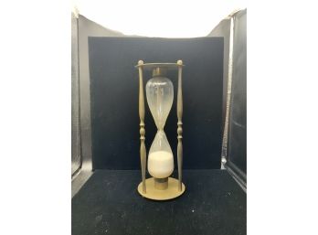 GORGEOUS BRASS METAL FRAME SAND TIMER 10IN HIGH