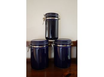 CLASSIC DARK BLUE COLOR JARS WITH LIDS