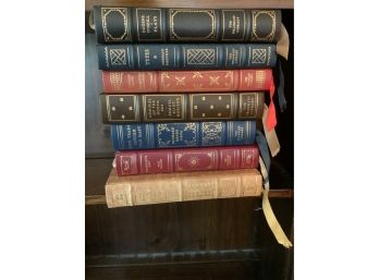 LOT OF 7 LEATHER-BOUND BOOKS INCLUDING EUGENIE O'NEILL PLAYS (F)