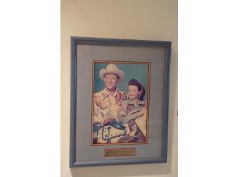 ROY ROGERS AND DALE EVANS PRINT IN A BABY BLUE FRAME