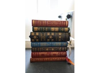 LOT OF 7 FIRST EDITION LEATHER-BOUND BOOKS INCLUDING GOOD AS GOLD BY JOSEPH HELLER