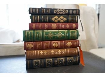LOT OF 7 FIRST EDITION LEATHER-BOUND BOOKS INCLUDING TWO BY O'HARA BY JOHN O'HARA