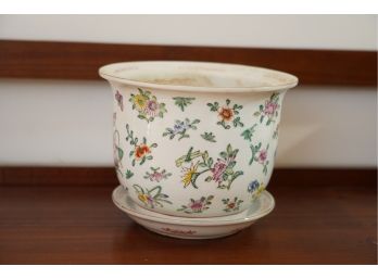 BEAUTIFUL ASIAN STYLE FLOWER POT WITH PLATE