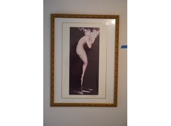 RARE! PRINT OF A NAKED WOMEN SIGNED BY LOUIS I CART AND #3/400 IN GOLD GILDED FRAME