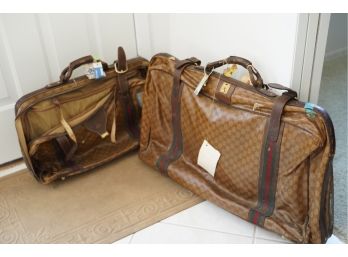 RARE! LOT OF 2 VINTAGE GUCCI TRAVEL BAGS, CHECK ALL PHOTOS