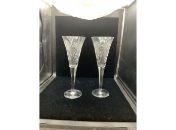 CLASSIC WATERFORD CRYSTAL FLUTES 9.5IN HIGH