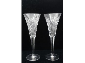 BEAUTIFUL PAIR OF WATERFORD CRYSTAL FLUTES 9.5IN HIGH