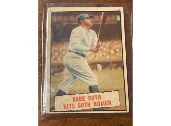 Babe Ruth 1961 TOPPS CARD #401 HITS 60TH HOMER
