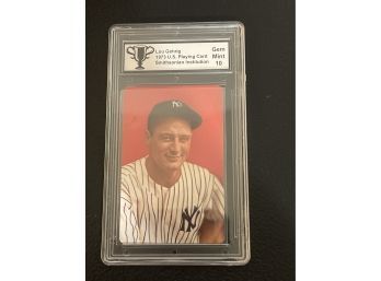 Lou Gehrig 1973 US Playing Card Smithsonian Institution - Gem Mint 10