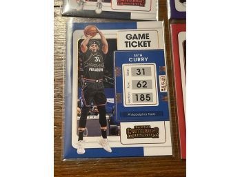 2022 Panini Contenders - Game Ticket Cards - Seth Curry, Wood, Edwards, Anthony & Collins